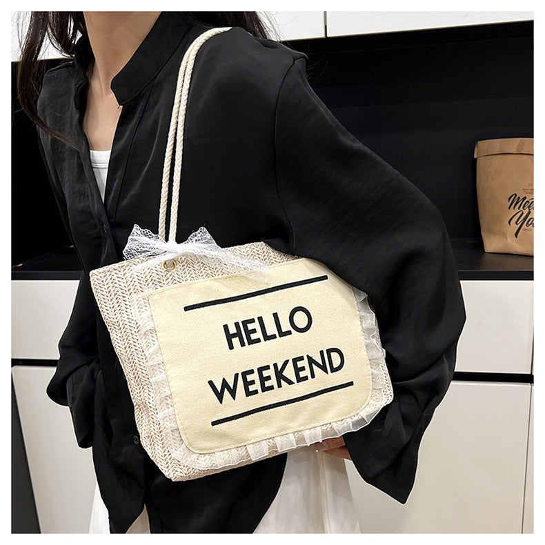 2025Large Capacity Elegant Korean Style Bag for Women Linen Canvas Bag Fashionable Eco-friendly Shopping Bag Single Shoulder Casual Handbag