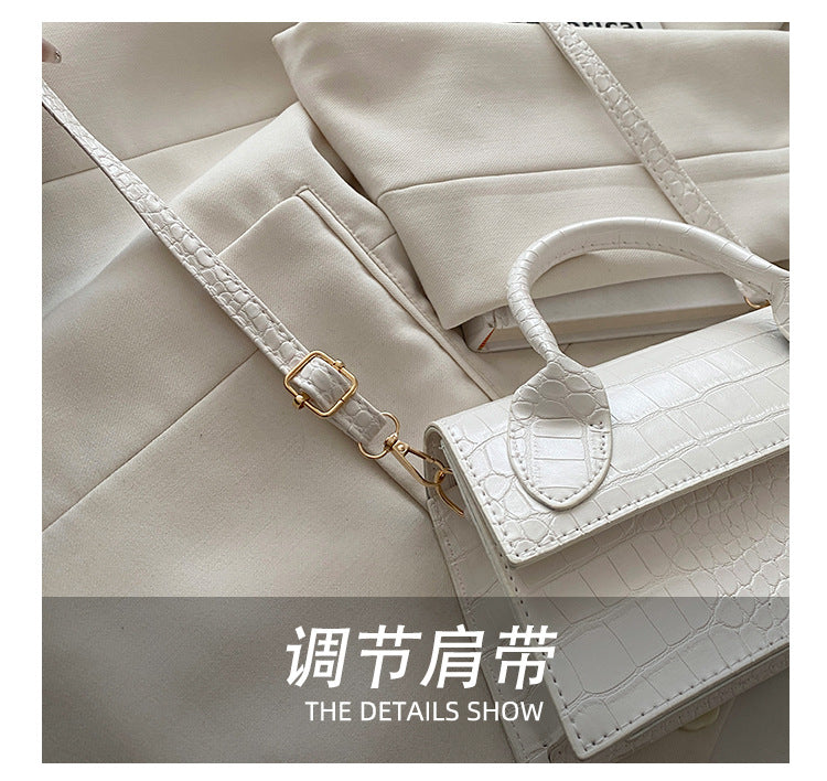 Korean style stone pattern single shoulder bag for women2025New Textured Handheld Small Square Bag Versatile Fashion Simple Crossbody Bag