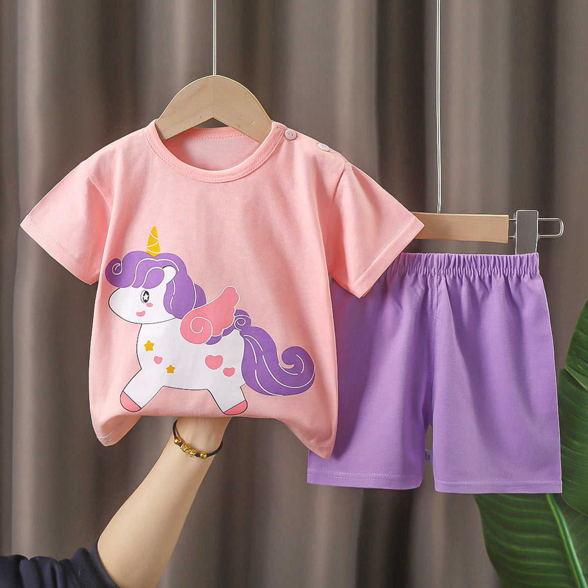 Children's Summer Short Sleeve Set a Cotton-like Boys' and Girls' Clothing t T-shirt Baby Summer Clothing2025Children's Clothing
