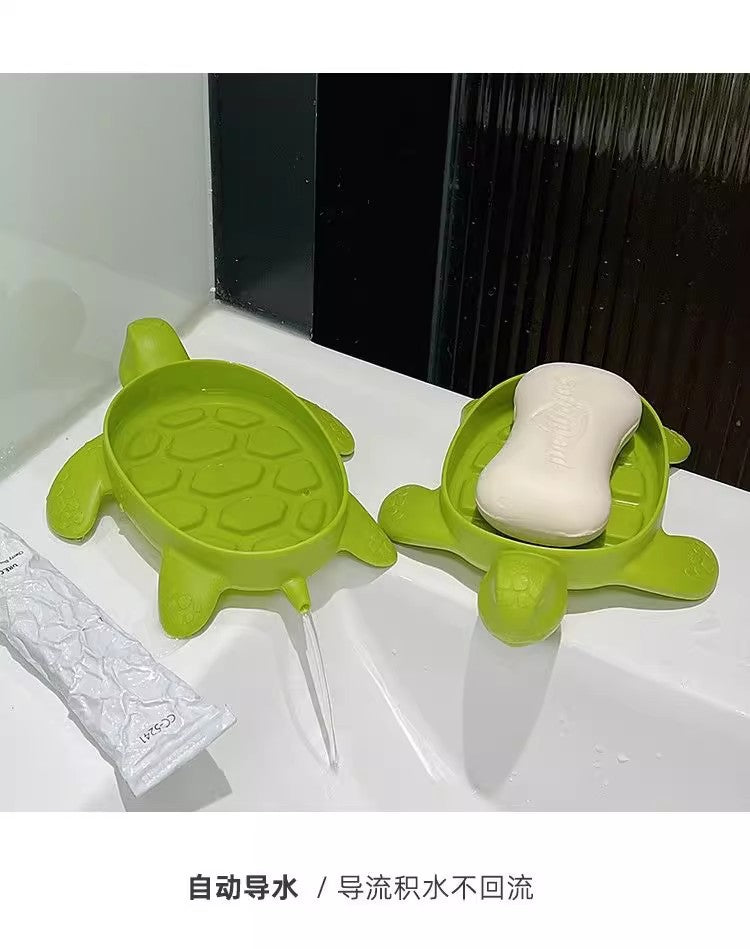 Green Little Turtle Soap Box Cartoon Soap Box Dormitory Bathroom High-end Draining Soap Box Creative Soap Box Manufacturer