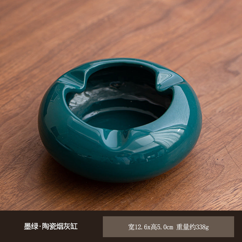Large Ashtray Creative Personality Ceramic Ashtray Home Retro Chinese Style Living Room Light Luxury Office Trendy Ashtray