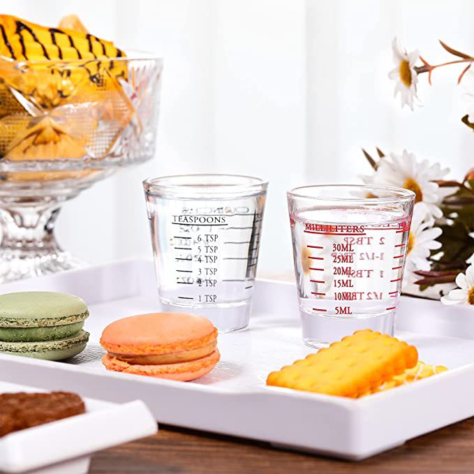 Wholesale Glass Small Round Cup Espresso Cup Double Measurement Baking Coffee Extraction Cup Thickened Liquor Cup Ounce Cup