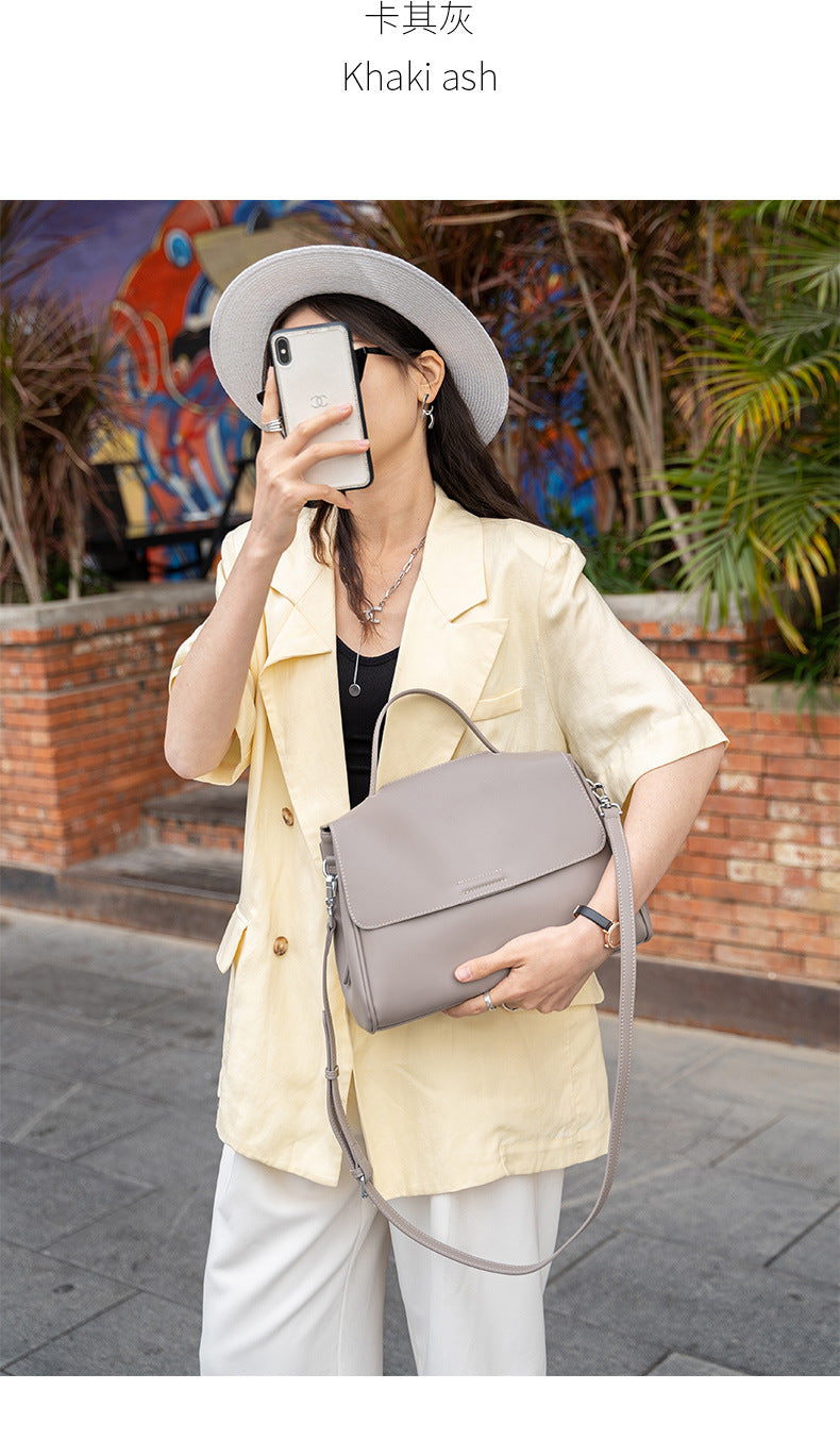 Cross-border Tote Bag for Women2024Summer new soft leather large capacity niche high-end genuine leather single shoulder crossbody bag
