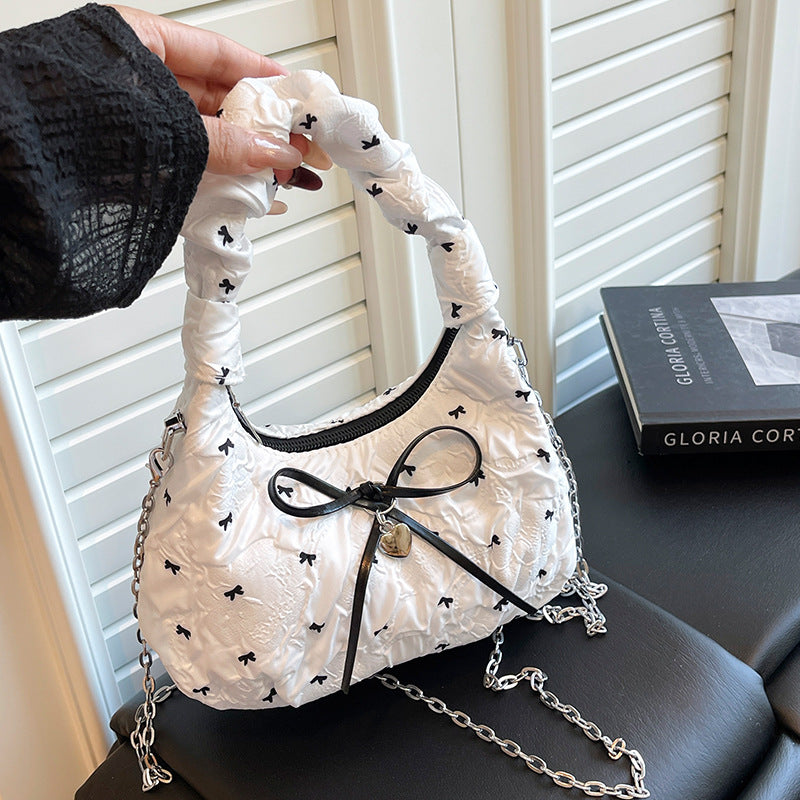 Korean Style Fashion Handbag for Women2025New Bow Crossbody Bag Versatile Parent-Child Cute Children's Bag