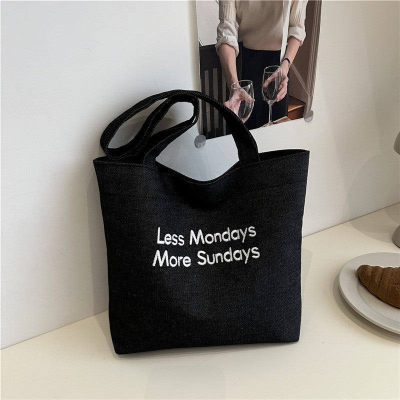 Vintage American Style Canvas Bag ins Large Capacity Student Commuter Artistic Single Shoulder Bag for Class Tote Bag for Women