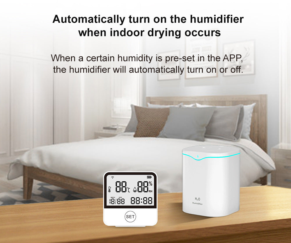 Tuya Graffiti wifi Bluetooth temperature and humidity meter detector indoor WIFI Temperature and Humidity Detector WiFi Sensor