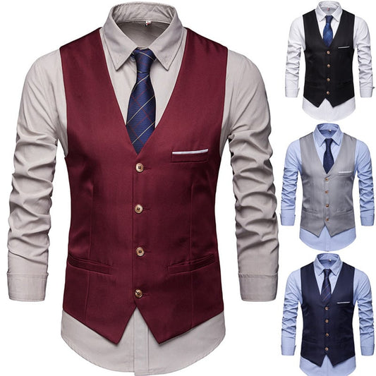Suit Vest Men’s Formal and Casual Business Style Groomsman Outfit