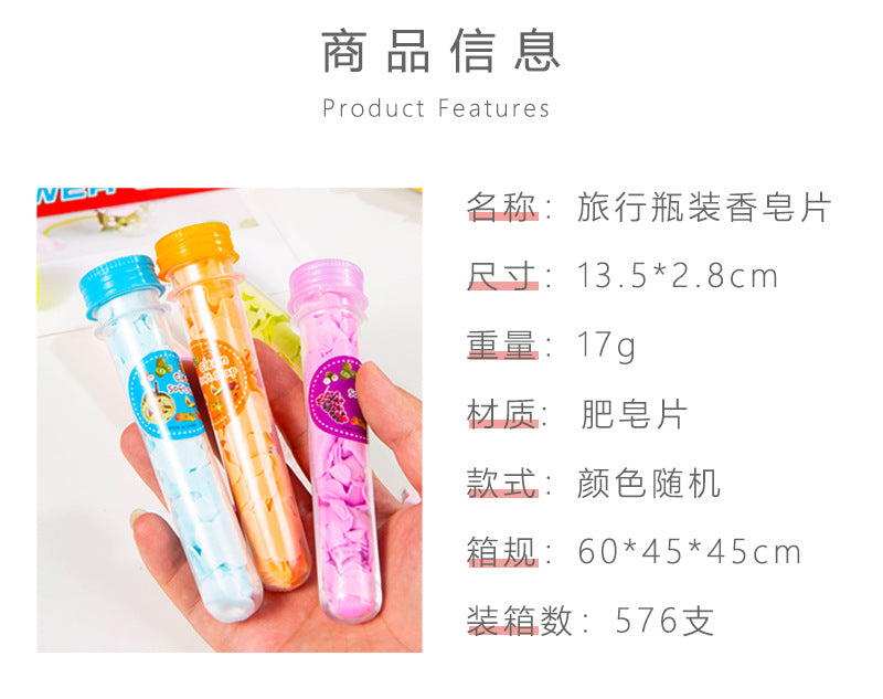 Outdoor Portable Hand Washing Travel Disposable Paper Soap Tablets Test Tube Soap Flower Soap Paper Bottle Flower Shape Soap Tablets