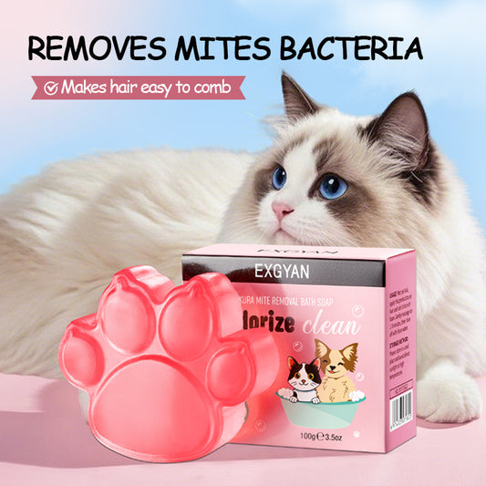 Full English EXGYAN Pet Sakura Cleansing Soap Cleaning Pet Hair Handmade Soap Cross-Border Wholesale