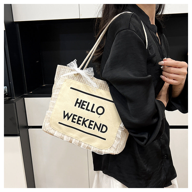 2025Large Capacity Elegant Korean Style Bag for Women Linen Canvas Bag Fashionable Eco-friendly Shopping Bag Single Shoulder Casual Handbag
