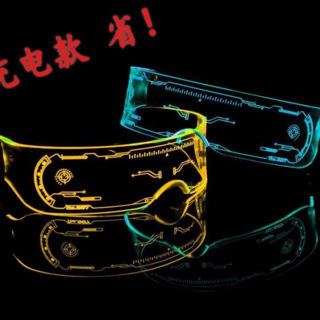 【3Ten Thousand People Collection】LED Technology Glowing Cycling Glasses Nighttime Travel Anti-Collision Glowing Protective Goggles Cool
