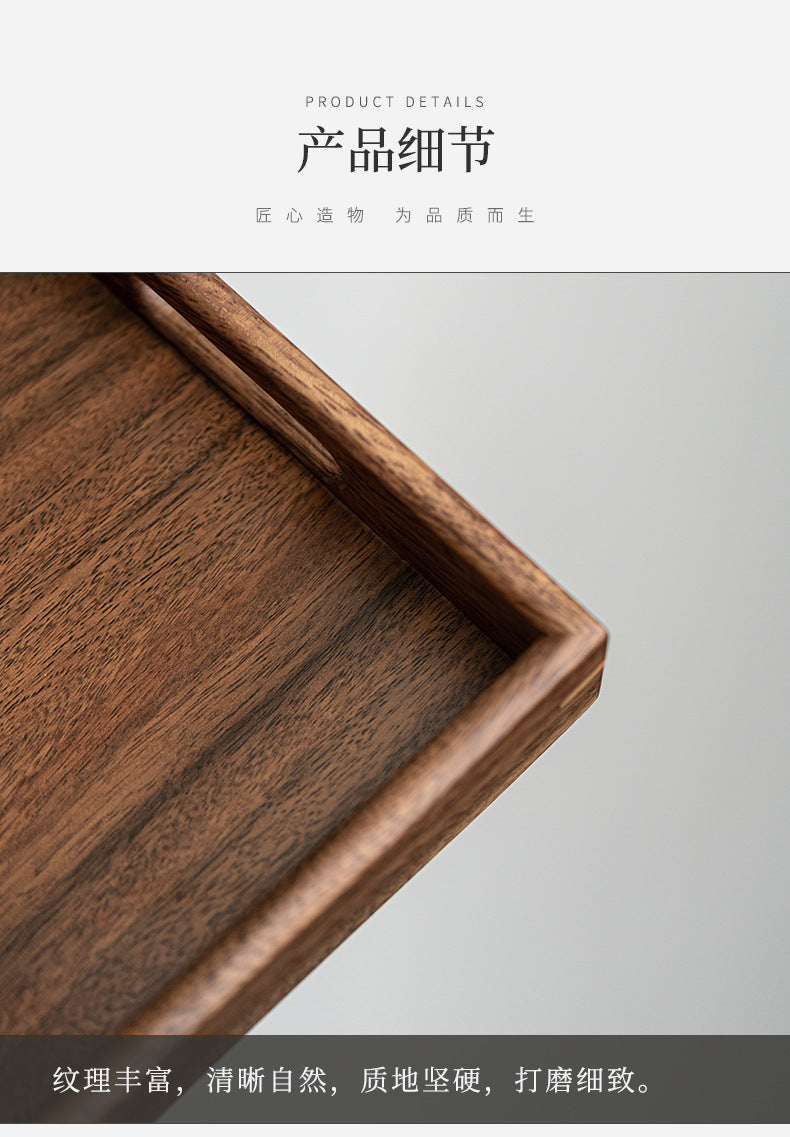 Walnut Tea Tray Minimalist Dry Tea Tray Cup Storage Tray Chinese Style Candy Dessert Fruit Tray Tea Room Tea House Wholesale
