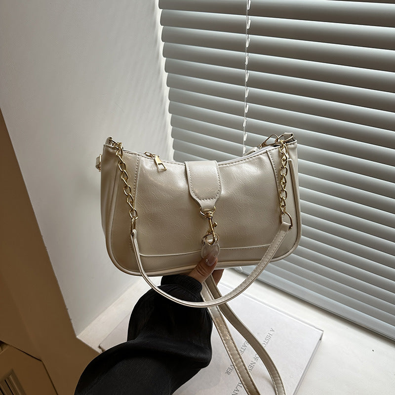 French Design Glossy Women2025Summer New Trendy Fashionable Elegant Single Shoulder Underarm Handbag for Women