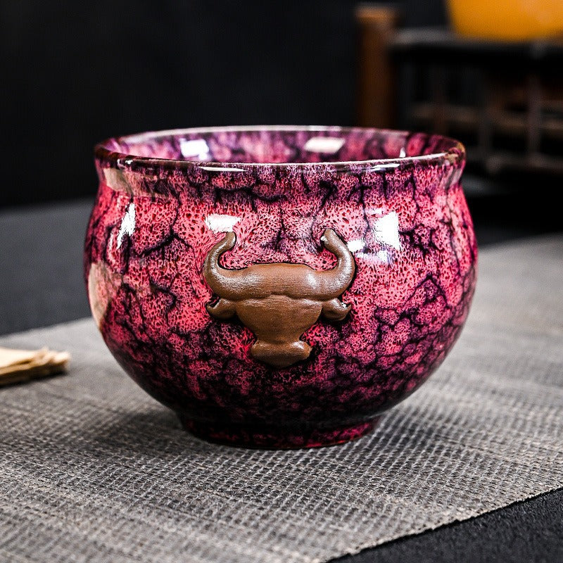 Kiln Change Five Elements Cup Kung Fu Tea Cup Large Capacity Exclusive Master Cup Tasting Cup Tea Bowl High-end Commemorative Tea Cup Gift Box