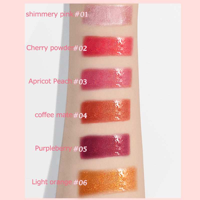PNF Cross-border Moisturizing Lip Gloss Lip Oil Pearlescent Fine Flash European and American Water Light Lip Plumping Cream Lip Gloss Lip lacquer