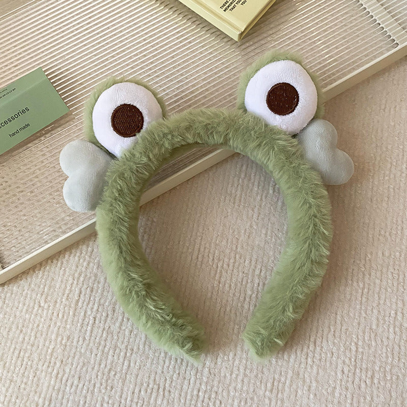 Cute Big Eyes Plush Frog Headband for Washing and Makeup, Non-Slip Daily Versatile Hair Accessory for Women Wholesale