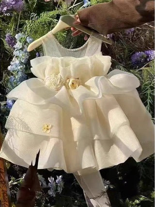 Floral Birthday Princess Puffy Skirt Dress