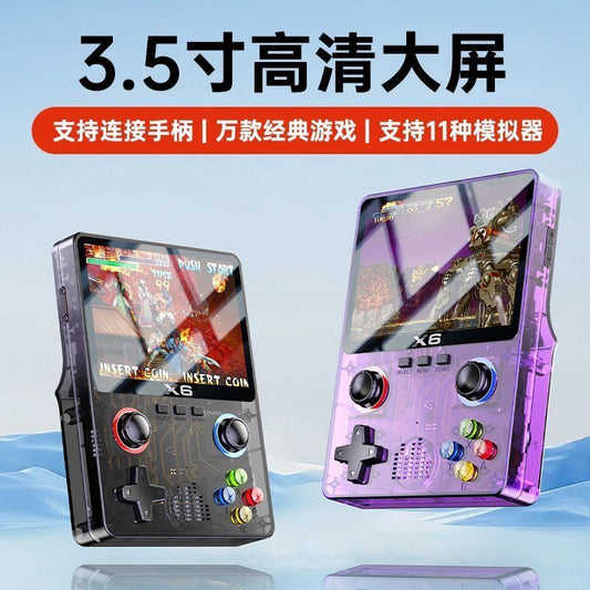 2025New handheld game console cyberpunk style transparent game console GBA Nostalgia SFC Rechargeable Large Screen Handheld Game Console