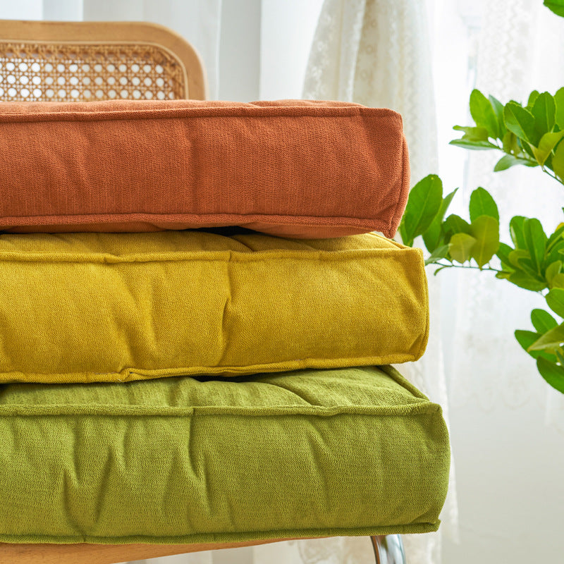 Northern Europe ins Solid Color Cushion Office Chenille Thickened Chair Pad Bedroom Bay Window Cushion Tatami Futon
