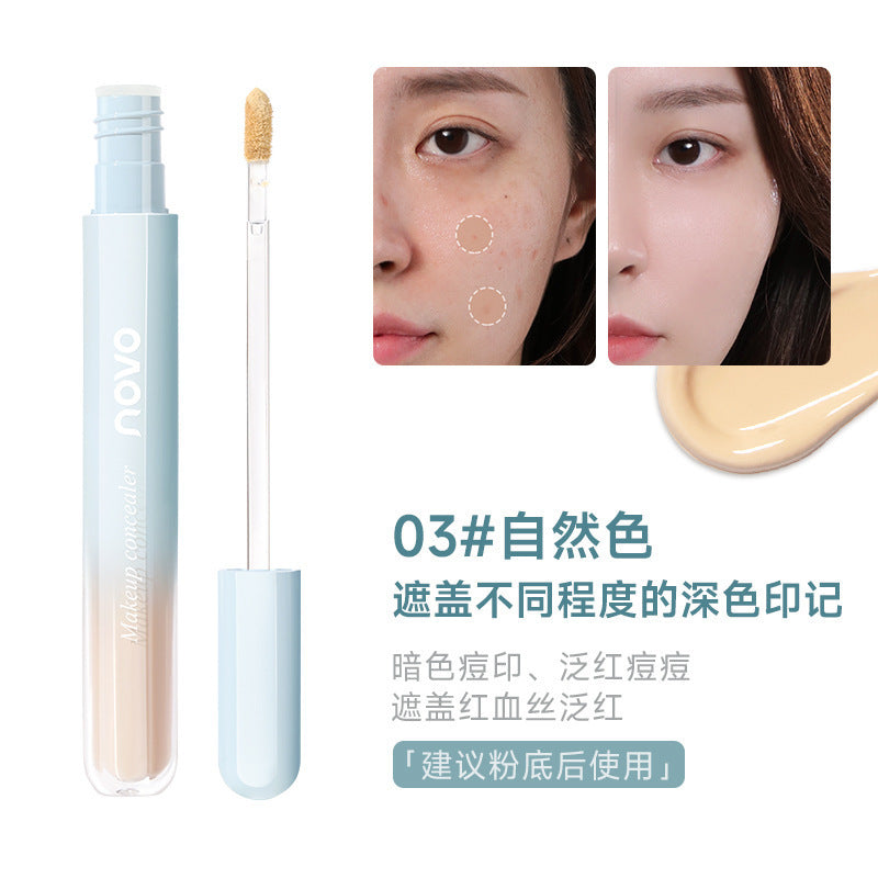 NOVO Lightweight Long-lasting Concealer Covers Facial Spots, Acne Marks, Dark Circles, Brightens Tear Troughs, Lightweight and Comfortable6429
