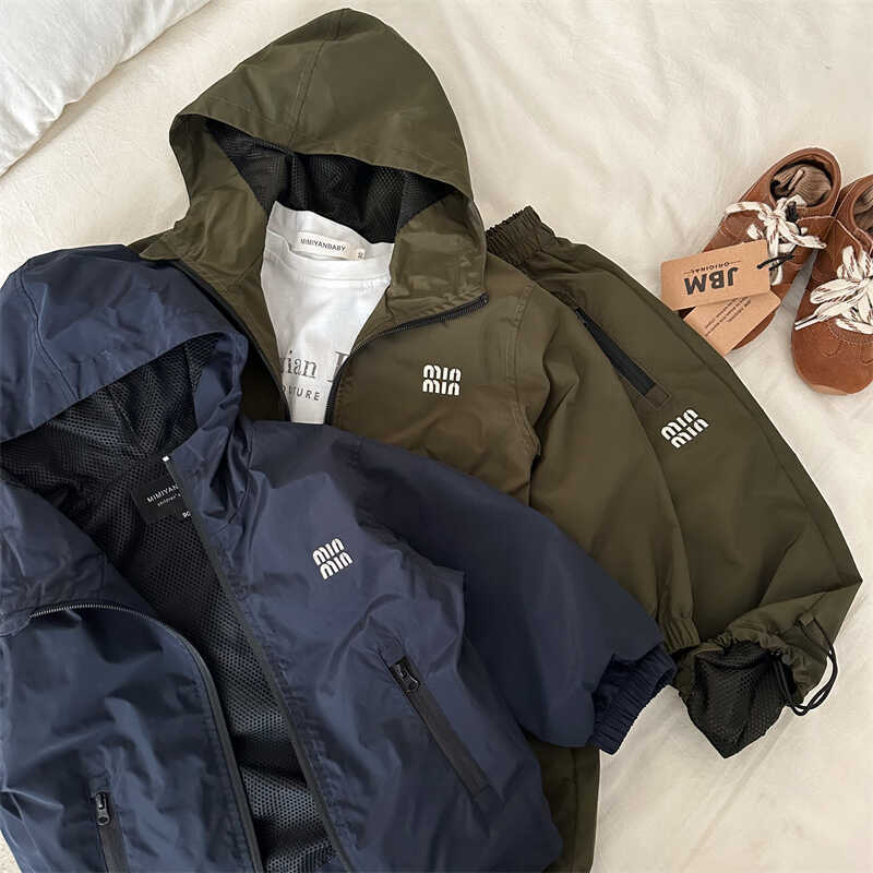 Sweet Little Chef Children's Set2025Autumn New Boys and Girls Hooded Letter Set Baby Workwear Two-Piece Set Trendy