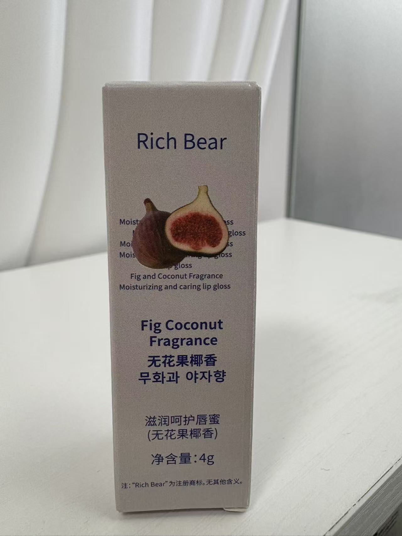RichBear Moisturizing Fig Coconut Lip Gloss Hydrating Mirror Gloss Moisturizing Lip Balm Care Hydrating Essence Oil