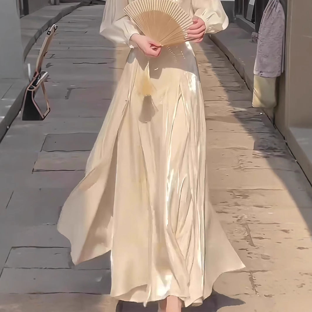This Year's Trend: Beautiful, Youthful, Fashionable, Elegant Midi Skirt for Women with a High-End Feel, Flowing New Chinese Style National Style Skirt, Niche