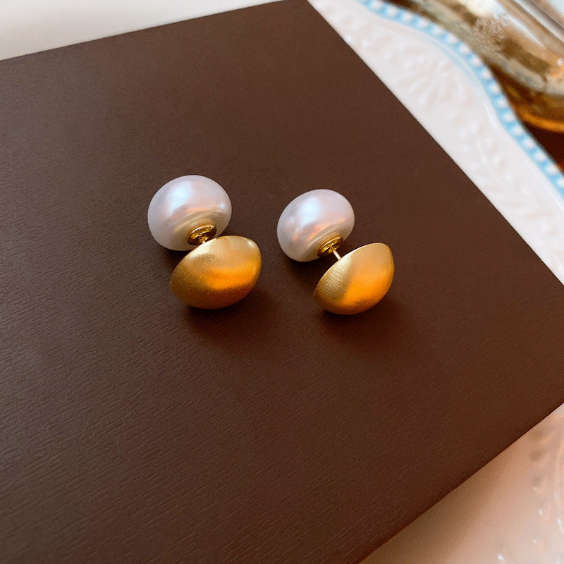 Pearl Earrings with a Sense of Sophistication Real Gold Electroplated Silver Needle French Retro Palace Style Earrings Versatile Ear Jewelry Wholesale