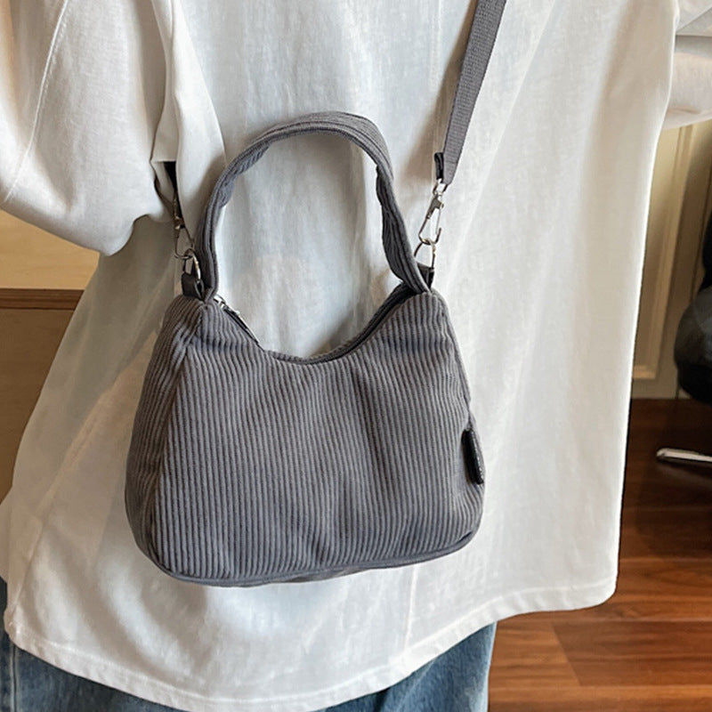 2024New Casual Large Capacity Women's Shoulder Bag Trendy Corduroy Versatile Crossbody Bag Trendy Bag Cross-Border Hot Item