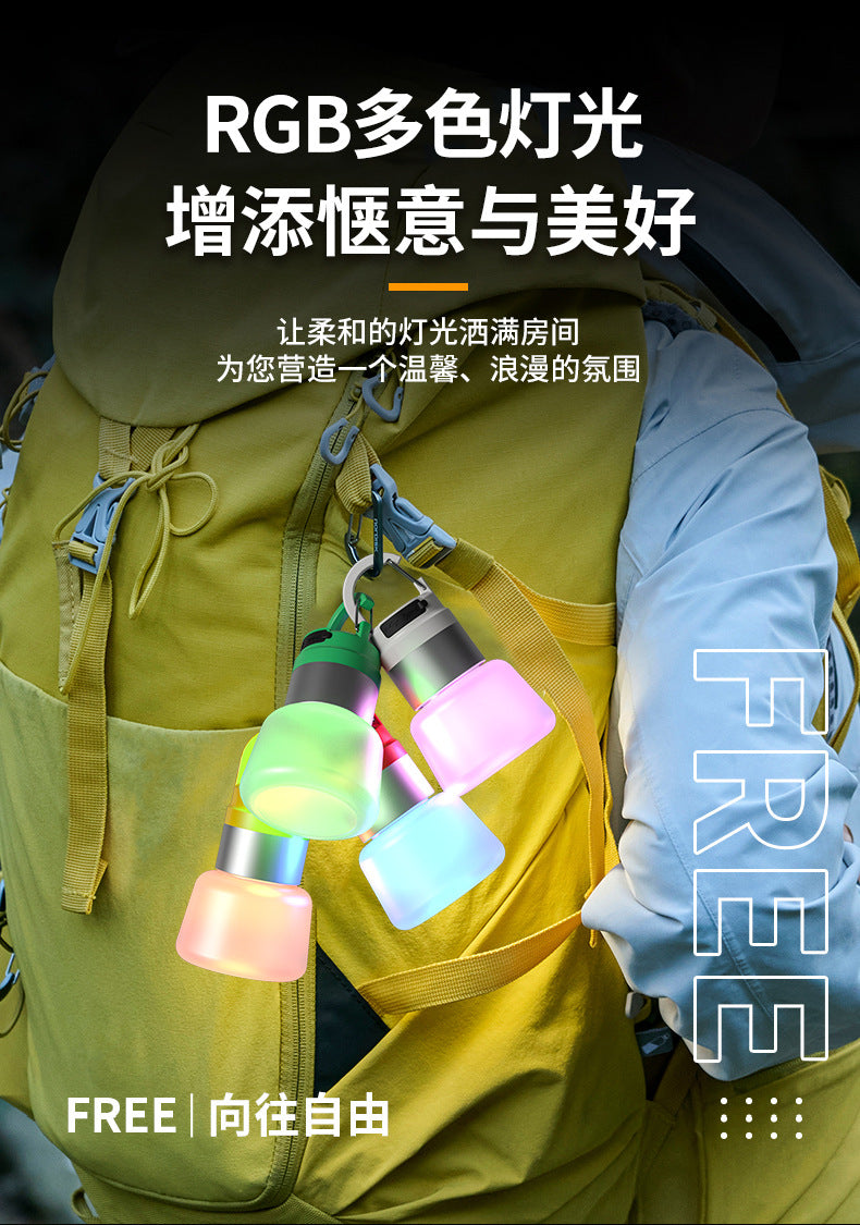 New Outdoor Camping Atmosphere Light Multi-Functional Bottle Light Floor Lamp Multi-Functional Hook Light Emergency Light
