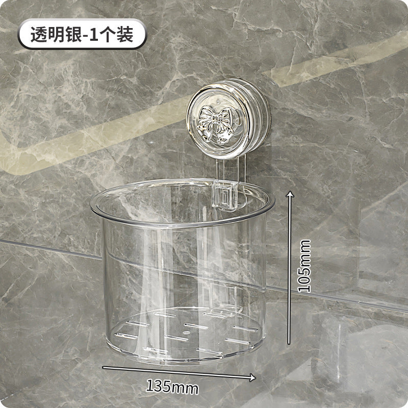 Suction Cup Tissue Box Bathroom Toilet Paper Box Wall-Mounted Punch-Free Bathroom Roll Stand Toilet Paper Storage Box