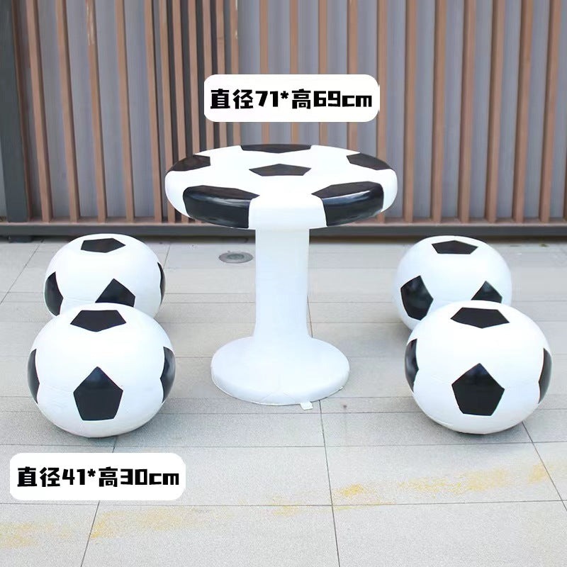 Outdoor fiberglass mushroom table and chair ornament Yard Table Courtyard Garden Kindergarten Garden Landscape Sculpture Ornament