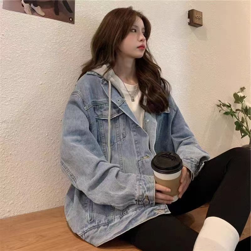 In-stock Short Cotton Jacket2025Winter Fleece-Lined New Cotton Jacket Loose Korean Style Denim Fur Collar Thickened Coat for Women