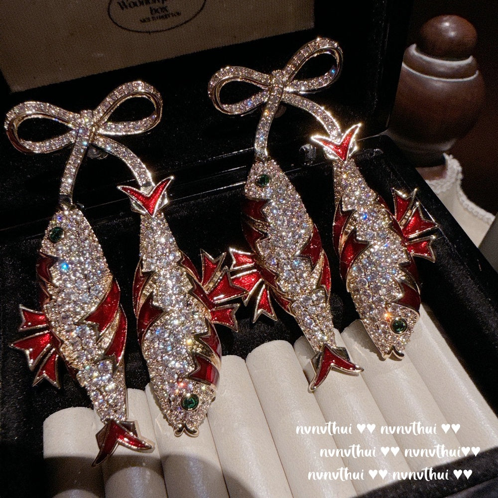 Sparkling Paphos Cloud Pattern Jellyfish Tassel Gemstone Earrings The Joy of a Rich Woman Egg-shaped Princess Pink Earrings