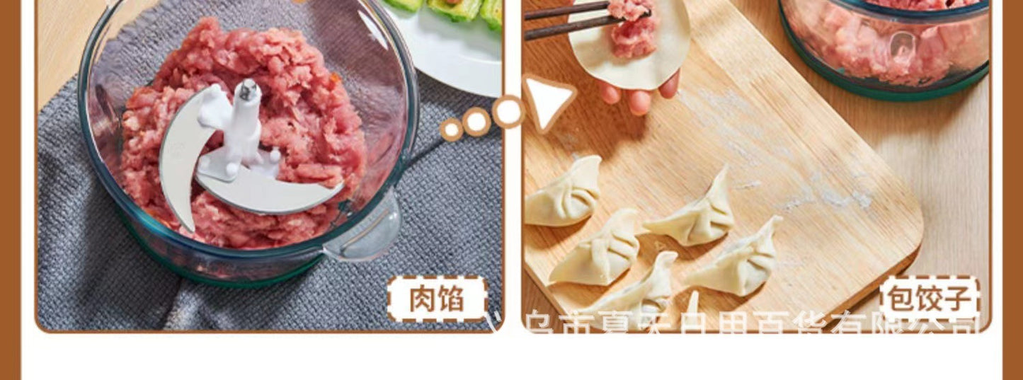 Glass Meat Grinder Household Electric Small Chopper Multi-Functional Kitchen Blender Garlic Paste Meat Mincer Baby Food Processor