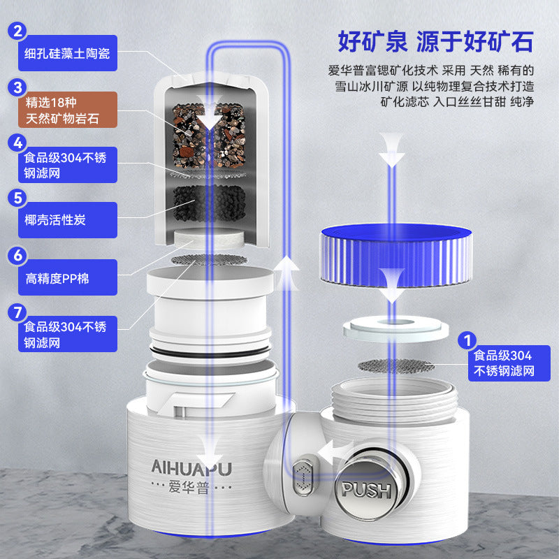 Strontium Enriched Mineral Faucet Water Purifier Household Kitchen Filter Tap Water Purifier Front Faucet Filter