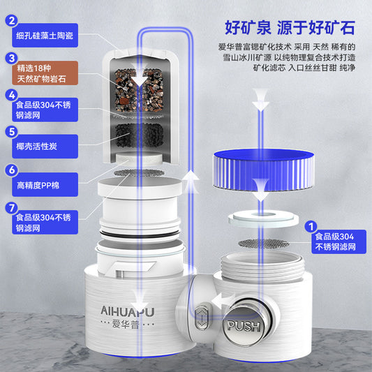 Strontium Enriched Mineral Faucet Water Purifier Household Kitchen Filter Tap Water Purifier Front Faucet Filter