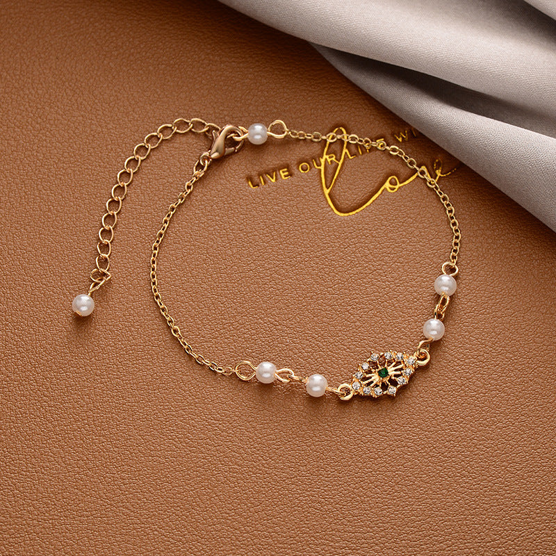 Korean Versatile Pearl Bracelet for Women ins Niche Style High-End Titanium Steel Bracelet Couple Bracelets Wholesale