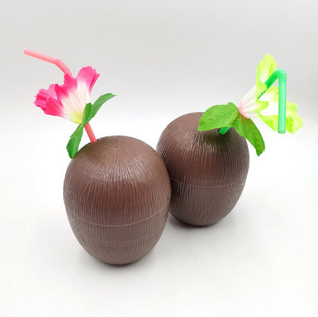 Amazon Hawaiian Party Decoration500ml Coconut Cup Hibiscus Fruit Cup Pineapple Cup Beverage Cup