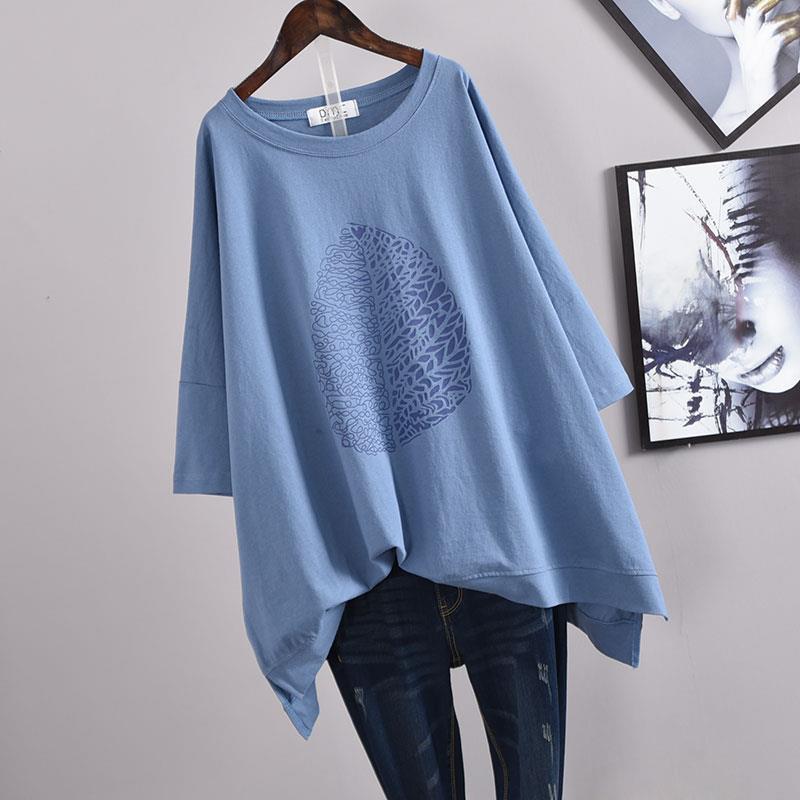 200Plus Size Women's Summer Leaf Print Casual Split Mid-Length Short Sleeve Dress T Women's Loose Fit Plus Size Shirt