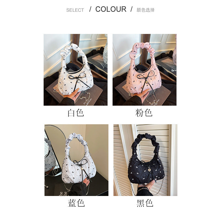 Korean Style Fashion Handbag for Women2025New Bow Crossbody Bag Versatile Parent-Child Cute Children's Bag