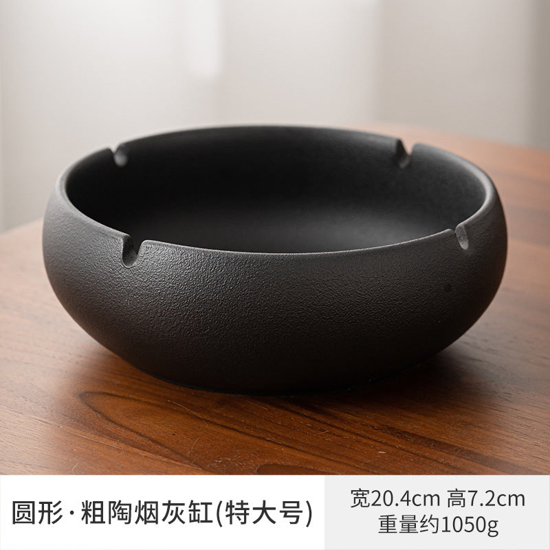 Large Ashtray Creative Personality Ceramic Ashtray Home Retro Chinese Style Living Room Light Luxury Office Trendy Ashtray
