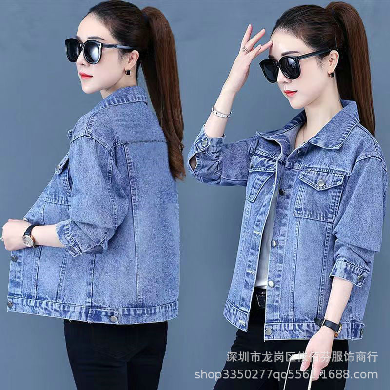 Spring and Autumn Foreign Trade Cross-Border Women's Denim Shirt Trendy Brand Korean Version Street Style Denim Top Women's Export Miscellaneous Denim Jacket