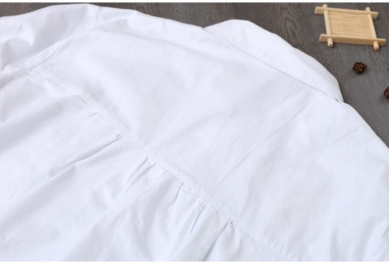 In Stock Japanese and Korean Style Spring Summer Two-Way Cotton Shirt for Women Loose Mid-Length Top Artistic Embroidery Short Sleeve Jacket