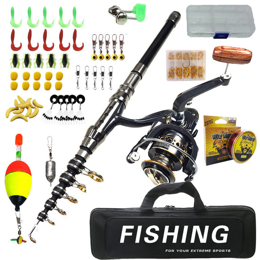 ZURYP Fishing Gear Set Long Casting Lure Sea Fishing Rod Full Set Soft Bait Hooks Fishing Line Cross-Border Exclusive
