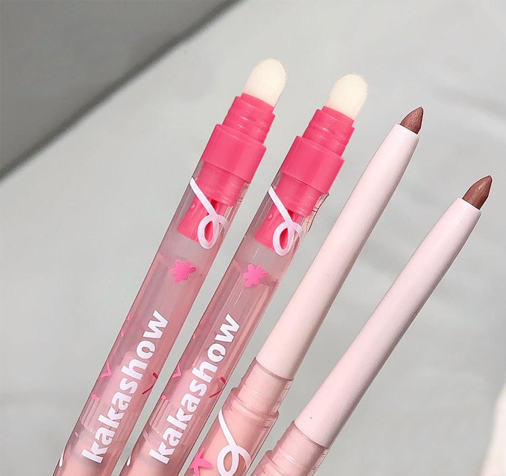 kakashow Mist Feel Puff Lip Liner Delicate Soft Mist Silky Smooth Outline Lip Shape Natural Color with Lip Brush c440