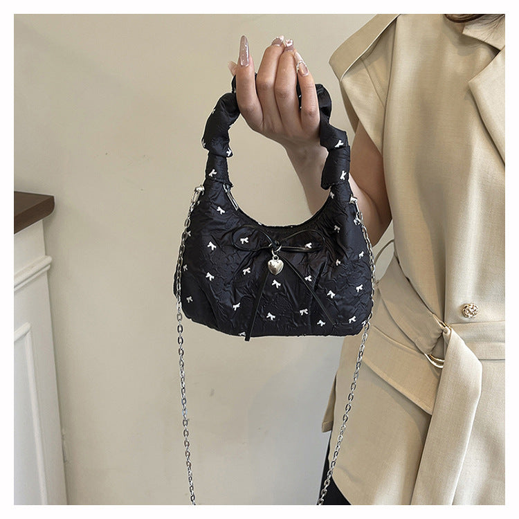 Korean Style Fashion Handbag for Women2025New Bow Crossbody Bag Versatile Parent-Child Cute Children's Bag