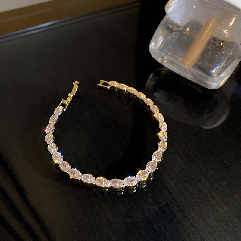 Xiaohongshu Same Style Hot-Selling Zircon Bracelet Light Luxury Niche Exquisite High-End Feel Adjustable Pull Jewelry for Women