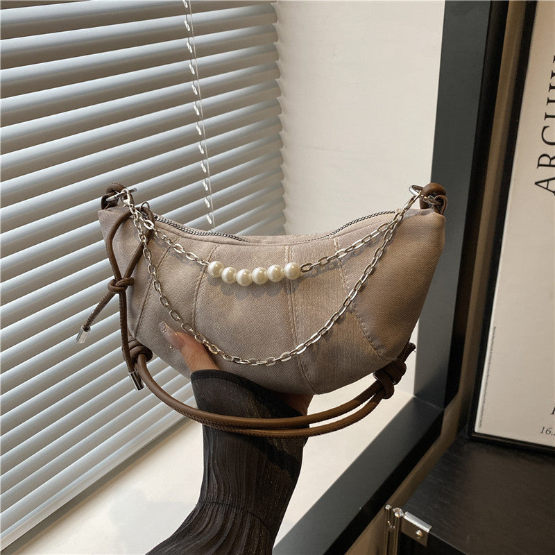 French Niche Ox Horn Bag for Women Shoulder Bag2025New Fashion Dumpling Bag Versatile Simple Crossbody Bag Export