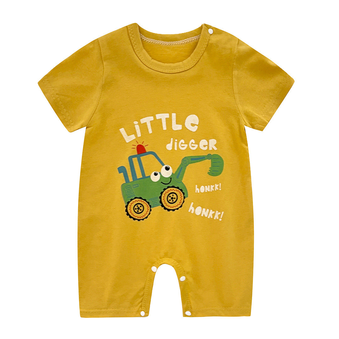 Pure Cotton Infant Jumpsuit Summer Pure Cotton Printed Korean Version Baby Romper Lightweight Breathable Unisex Baby Short Sleeve
